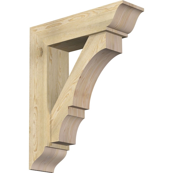 Ekena Millwork Balboa Traditional Rough Sawn Bracket w/ Offset Brace, Douglas Fir, 8"W x 30"D x 36"H BKT0806X30X36BOA01RDF - main